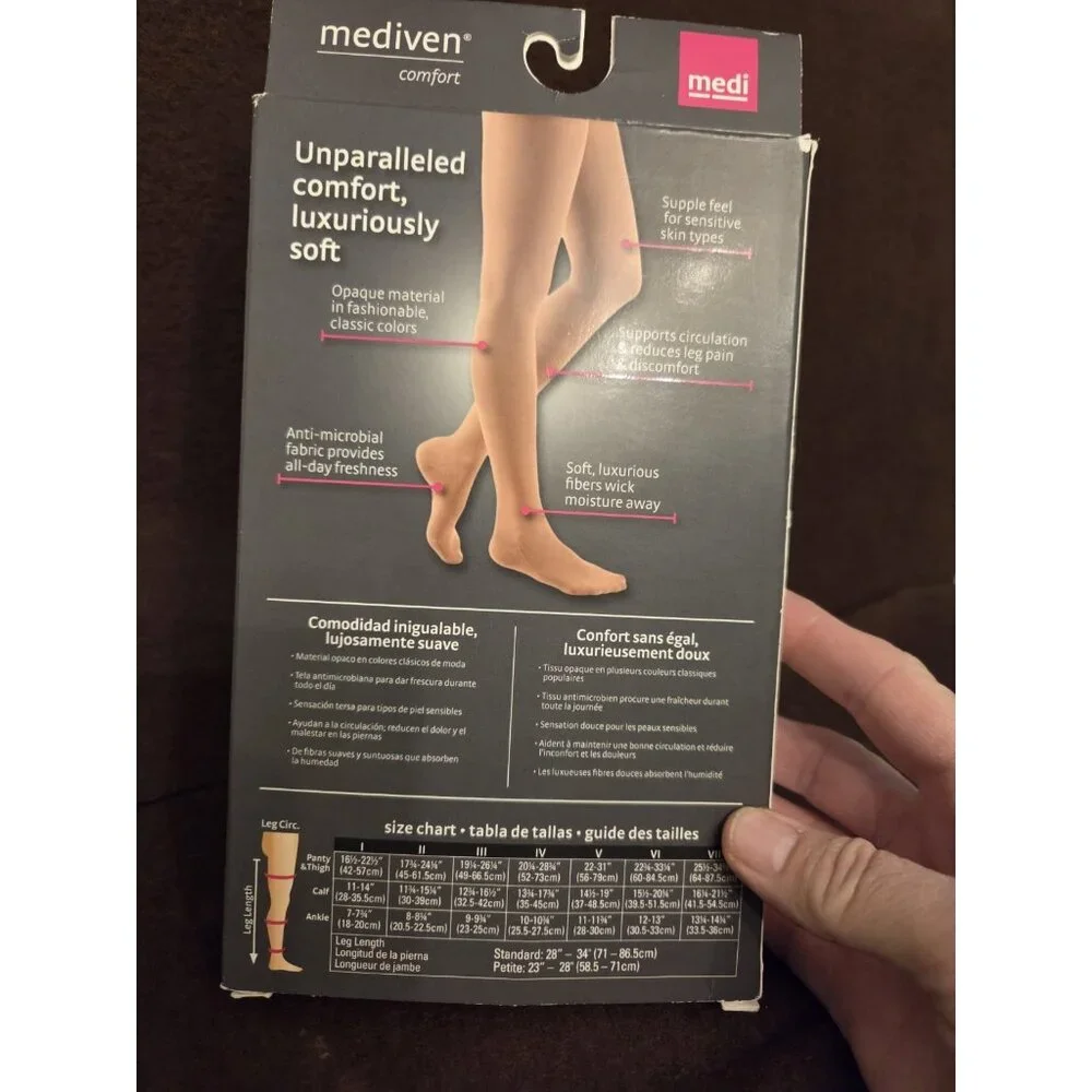 Mediven Comfort for women Thigh Lace stockings 20-30‎ Size VI Over toe Natural